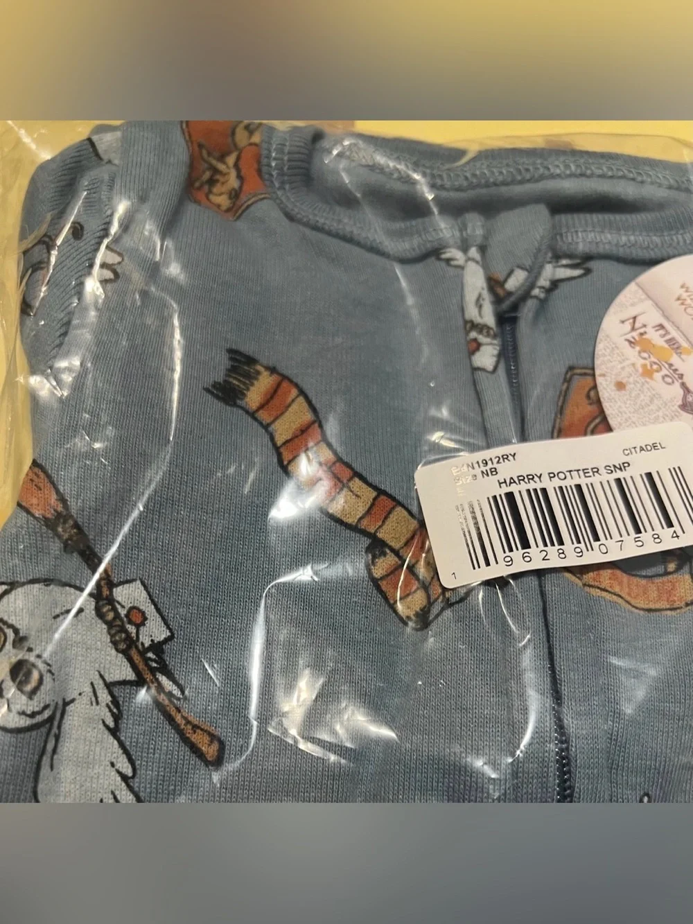 Harry Potter Footie Sleeper Pajama With 2 Way Zipper Gender Neutral Newborn NWT